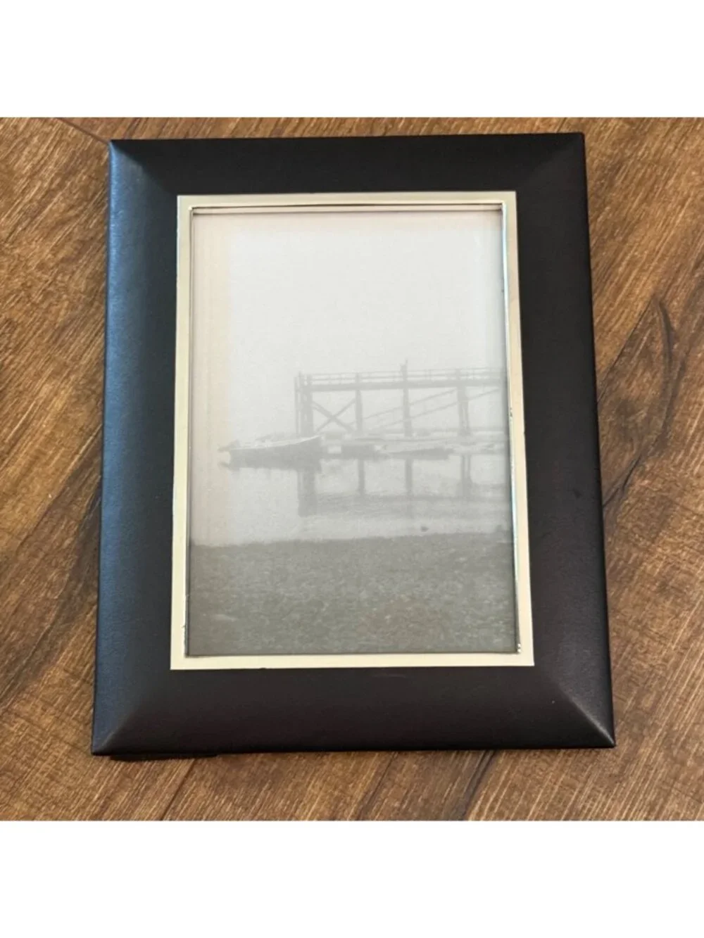 Restoration Hardware Ebony Leather & Silver 5